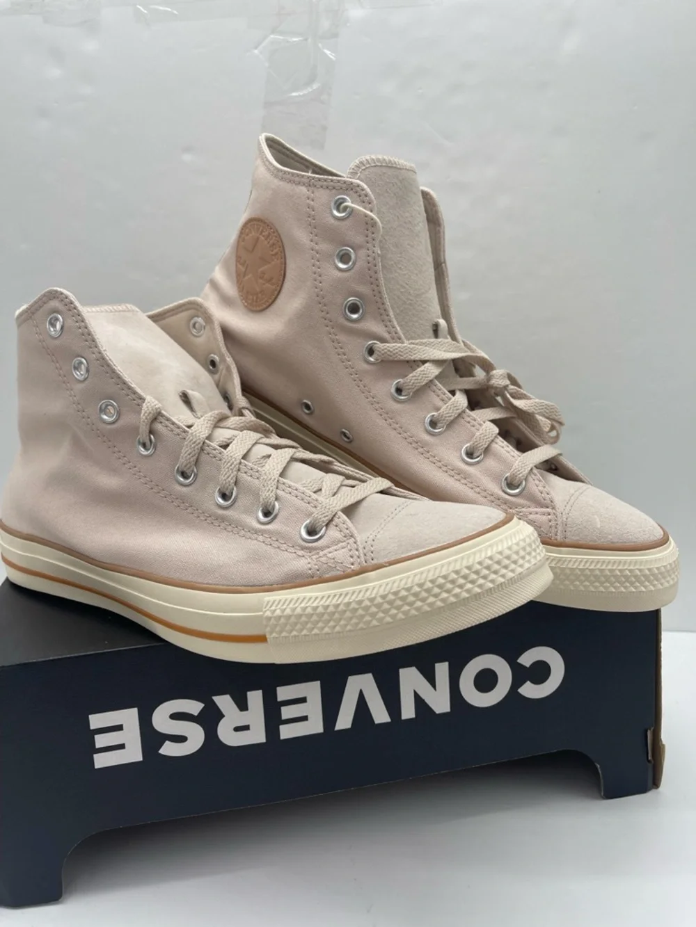 Converse Mens CTAS Hi Warm Clay Nachetta Beige A11454C High Top Sneakers Classic - Picture 2 of 16